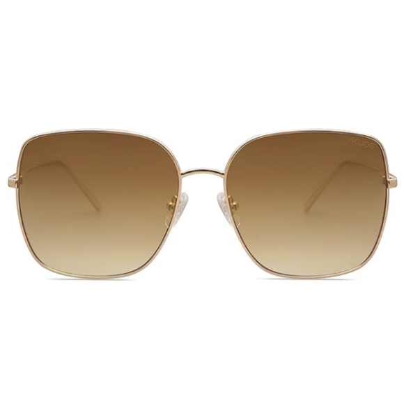 Oversized Square Metal Frame Sunglasses Flat Lens SJ1146 Gradient